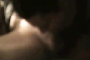 Brunette bushbitch gives a head to my merry weenie