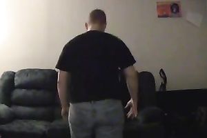Spanking my girlfriend's captivating butt with a stick