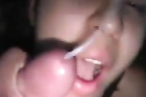 Mexican cute and concupiscent brunette hair mother I'd like to fuck was busy with blowing ramrod