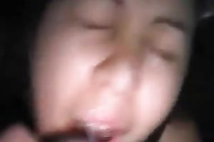 Mexican cute and concupiscent brunette hair mother I'd like to fuck was busy with blowing ramrod