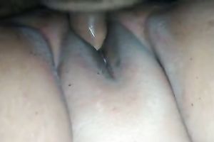 I shove my fat large knob unfathomable in my excited excited girlfriend's cunt