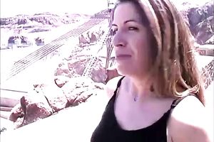 Lewd dark haired mother I'd like to fuck in dark reservoir top was sucking weenie at the tank dam