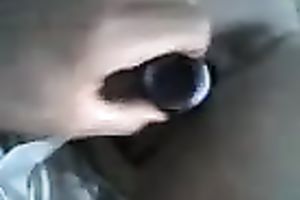 Black doxy engulfing my ramrod during the time that twat is plugged with sex toy