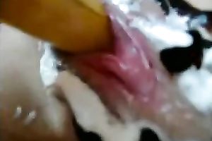 I love to fuck my constricted vagina with banana when no one is around