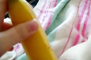 I love to fuck my constricted vagina with banana when no one is around