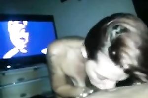 Two cheap amateur doxies share my meaty dark pecker for a blowjob