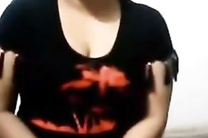 Chubby and thick Pakistani black cock slut shows breasts and brown butt