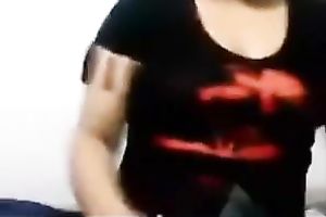 Chubby and thick Pakistani black cock slut shows breasts and brown butt