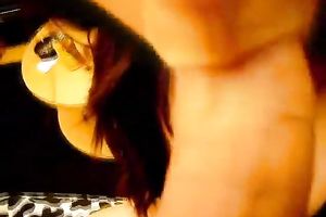 Pretty skinny brunette hair girlie in dark stuff sucked my friend's lollicock