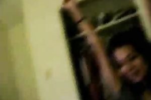 Lusty Indian black cock sluts with pretty face is engulfing my dick while watching porn movie scene