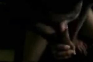 Lusty Indian black cock sluts with pretty face is engulfing my dick while watching porn movie scene