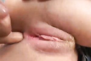 Skinny golden-haired hottie gets her gap stretched by wet cock