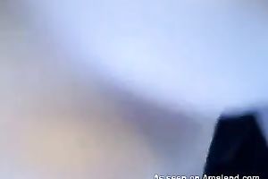 Hot and breasty dark brown legal age teenager licks off cum on her lips