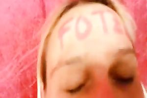 I castigate her whorish mouth with my hard and thick knob