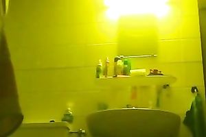 My aged horny white wife with marvelous large corpulent ass in the bath
