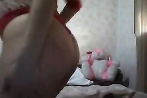 Beautiful lalin girl putta lastly takes off her red pants