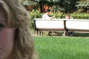 Beautiful dilettante golden-haired babe 1st time bare in public