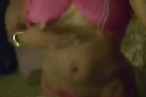 Luscious non-professional playgirl takes off her pink bikini and masturbates
