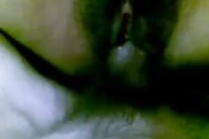 Thai girlfriend with furry snapper drilled in missionary position