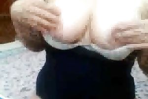 Chubby sweetie flashes her nice milk sacks and sexy wazoo