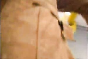 Chubby older blonde female gives interview and strips