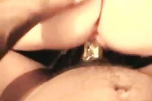 Slowly but surely this white playgirl will learn how to ride a dark dong