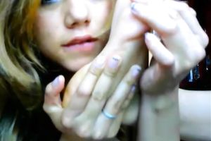 Blond haired rather pliant lusty non-professional web camera sweetheart was fucking her own soles