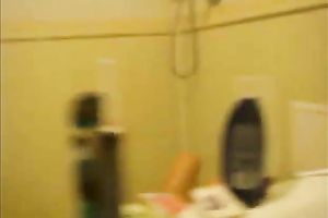 Amateur quite buxom dark brown GF of my buddy was gangbanged in the baths