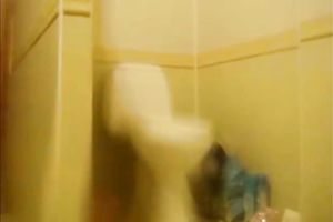 Amateur quite buxom dark brown GF of my buddy was gangbanged in the baths