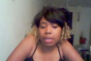 BBW ebon cam skank with great gazoo bouncing and twerking