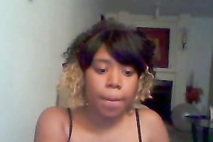 BBW ebon cam skank with great gazoo bouncing and twerking