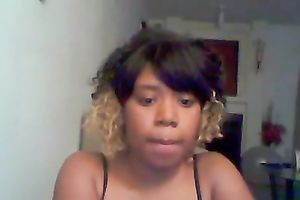 BBW ebon cam skank with great gazoo bouncing and twerking