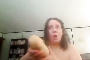 A monstrous plastic dildo for the aged large vagina