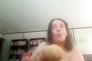 A monstrous plastic dildo for the aged large vagina