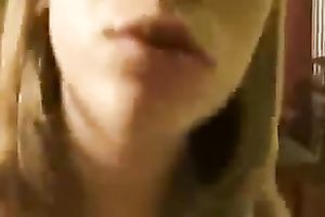 Brunette sexually excited GF of mine got busy with blowing my subrigid large dick