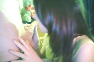 Petite and playful brunette hair legal age teenager GF gives fleshly oral-stimulation