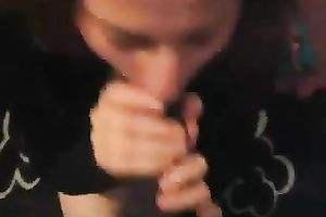 Redhead milf sucks my dark sausage and doesn't wish to stop