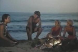 Hot and slender blond whores in the jungle fuck one man