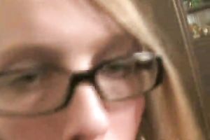 Leggy pale blond nympho pets her hungry twat with a bottle neck