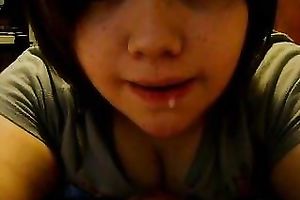 Fluffy Singapore girlfriend gives me great oral sex after college