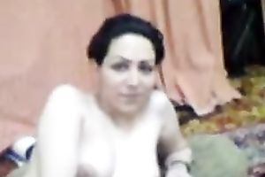 Iranian pale skinned wench with saggy wobblers engulfing my jock balls deep