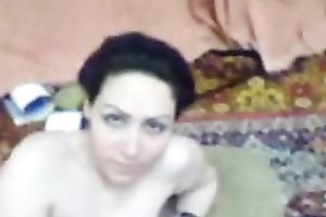 Iranian pale skinned wench with saggy wobblers engulfing my jock balls deep