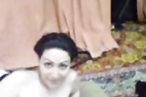 Iranian pale skinned wench with saggy wobblers engulfing my jock balls deep