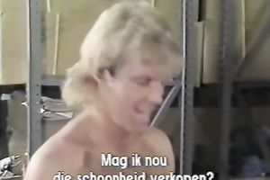 Sizzling sexy lean honey gets rimjob on the table