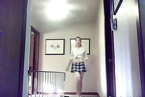 Sexy livecam chick teasing her audience by showing off her undressed body