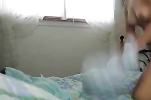 Hot Indonesian legal age teenager playgirl riding a pillow on web camera