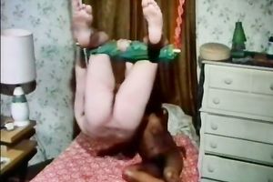 Chocolate playgirl loved to engulf that white penis in her bedroom