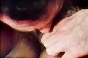 Chocolate playgirl loved to engulf that white penis in her bedroom