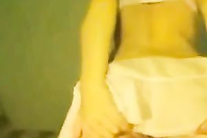 Blond haired playgirl in white brassiere stripteased for me merely on web camera