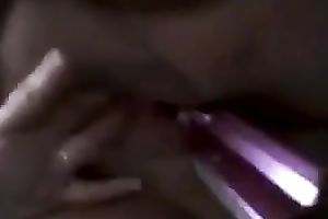 My kinky girlfriend used latrine brush to fuck her own twat